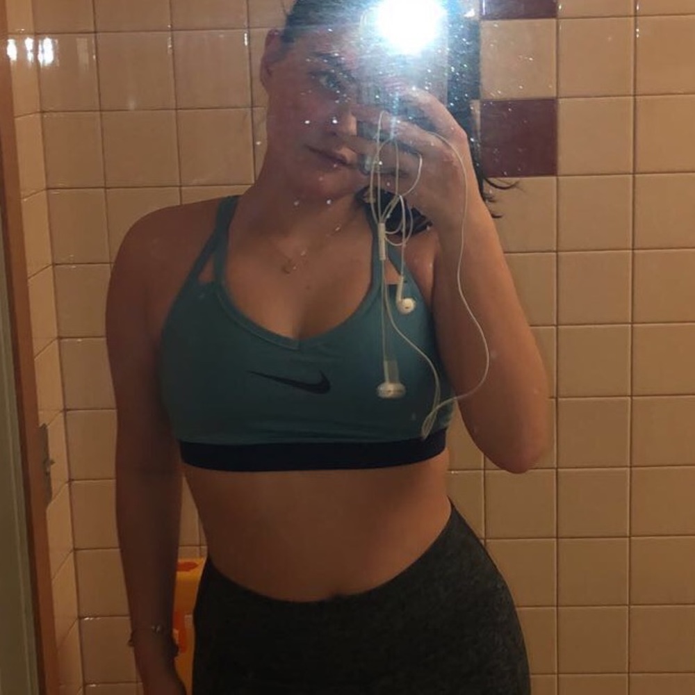 Blue Nike sports bra